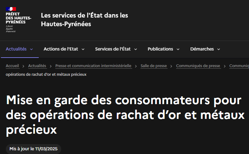 Mise en garde rachat or