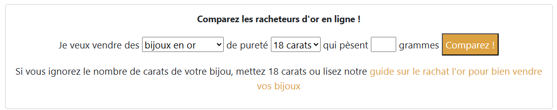 comparateur or